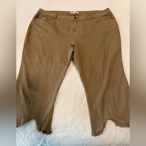 Cato tan brown denim jean crops cropped 28W